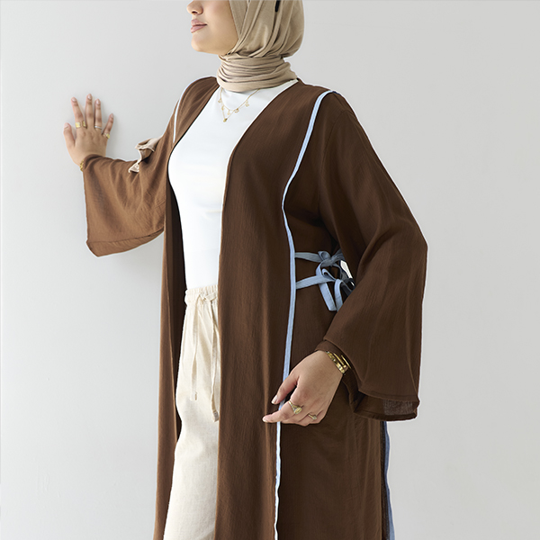 Brown Galaxy Linen Cardigan